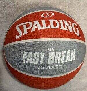 Fast Break Basketball-Orange & White-28.5-(Indoor/Outdoor) Holds Pump-Nice
